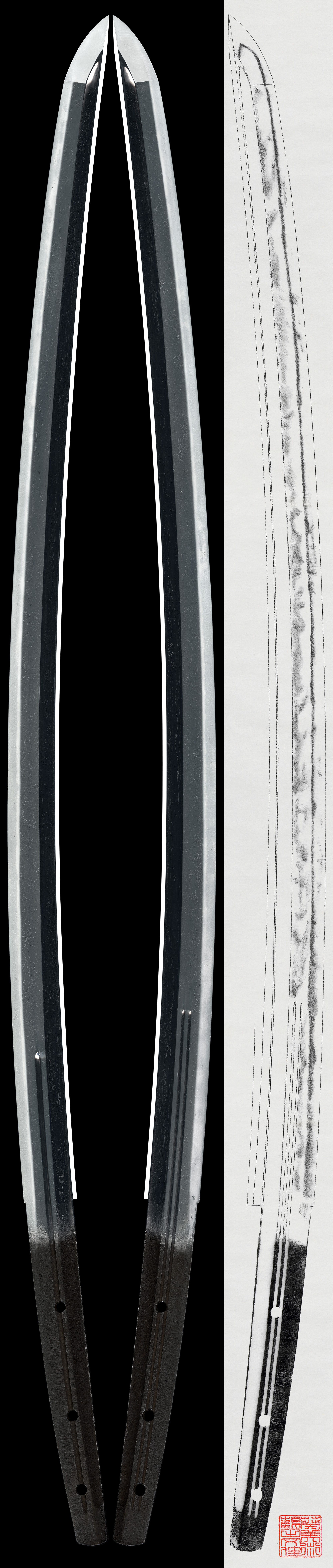 Katana :Mumei (Unju)(NBTHK Tokubetsu Hozon Token)(Copy of NBTHK Tokubetsu Kicho Paper)(Origami)