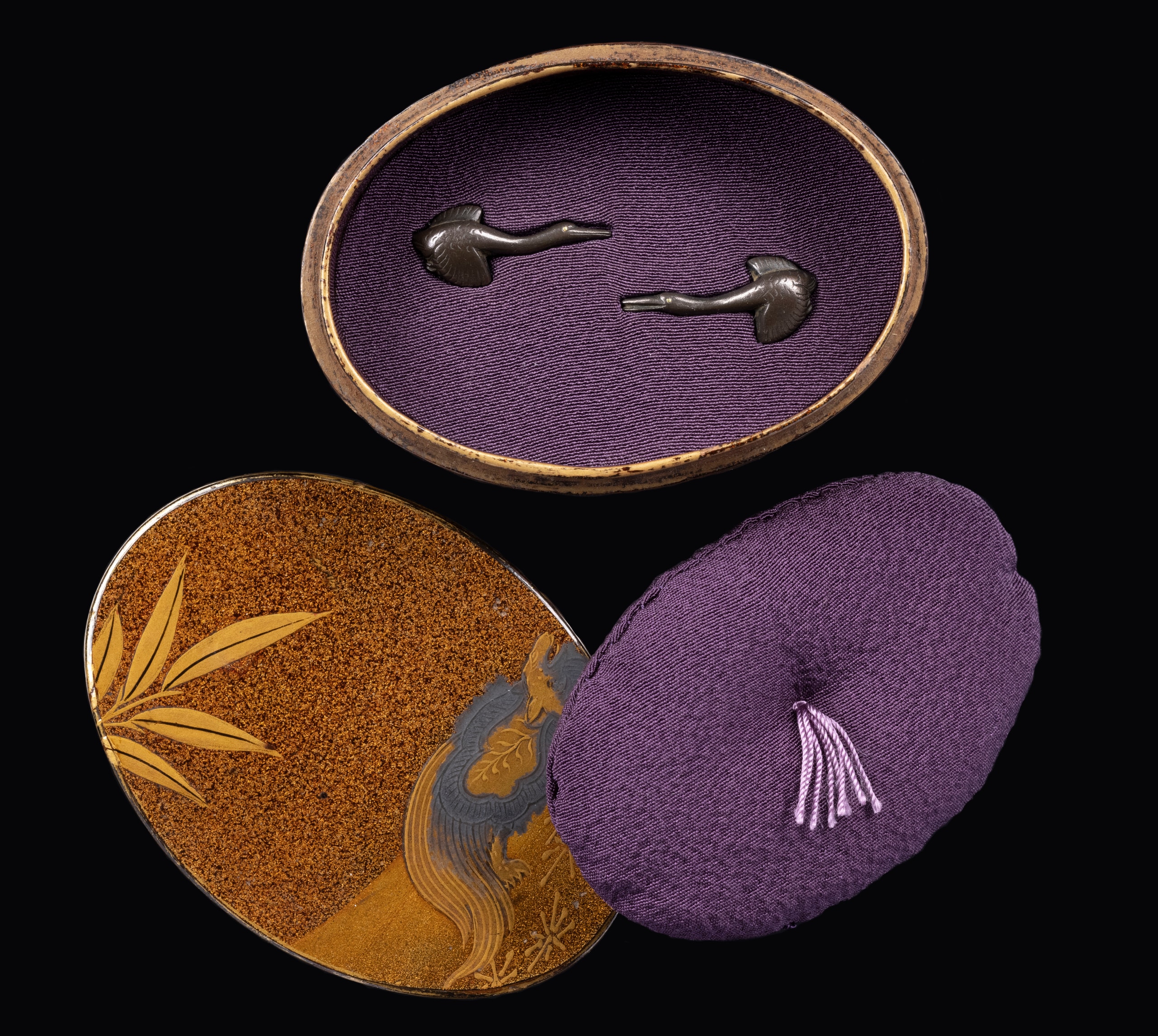 Rare Misumi Menuki of Geese in Flight - Photo 6