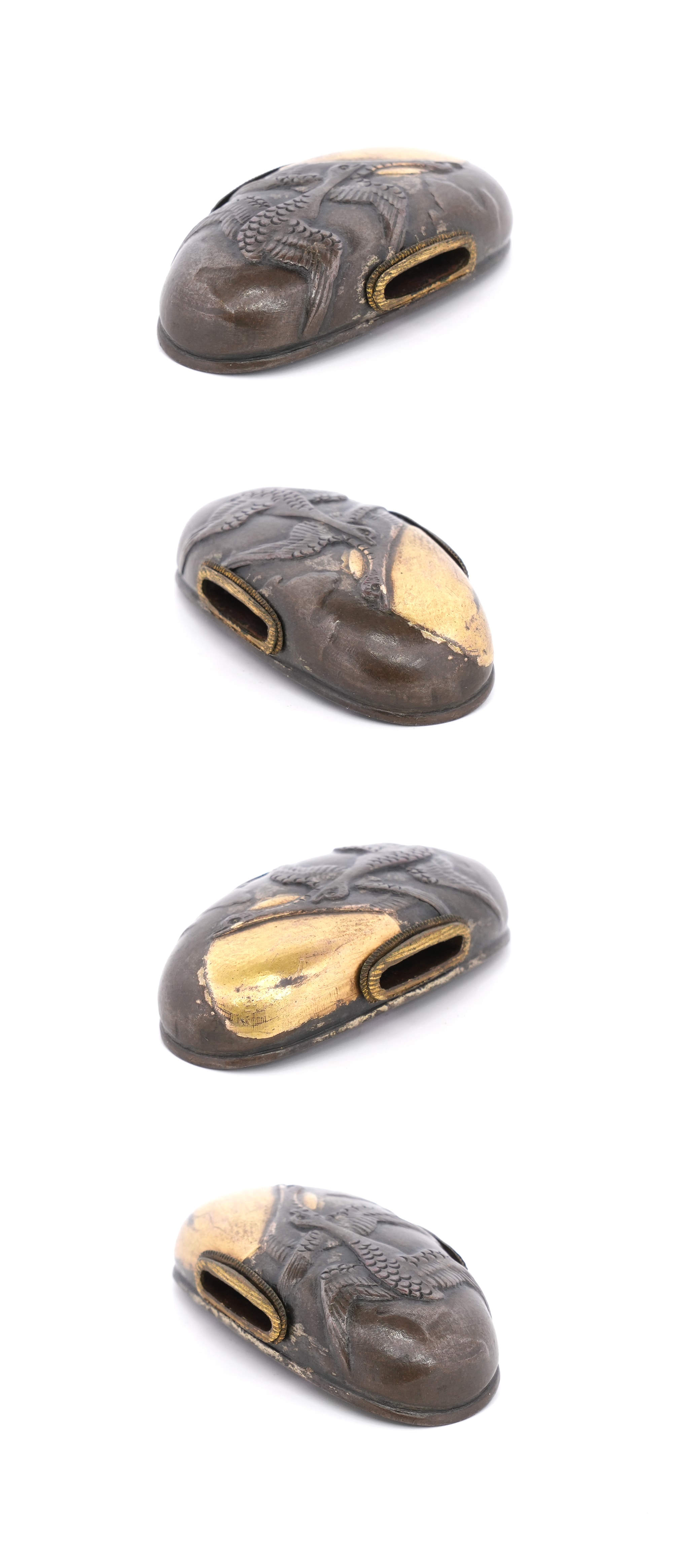 陽下雁図縁頭 無銘 -Mumei- 14-257 - Photo 5