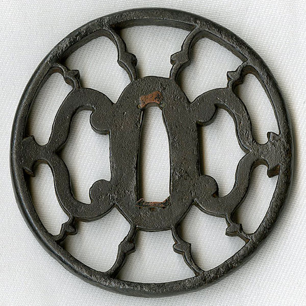 鐔(鍔)− t-147 雁繋透鐔（尾張）（特別貴重刀装具） 鉄地 - Photo 2