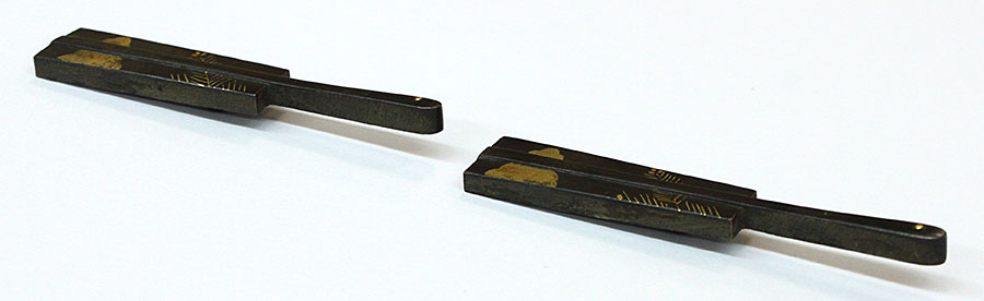 m-88 目貫 扇子の図 赤銅地 - Photo 3