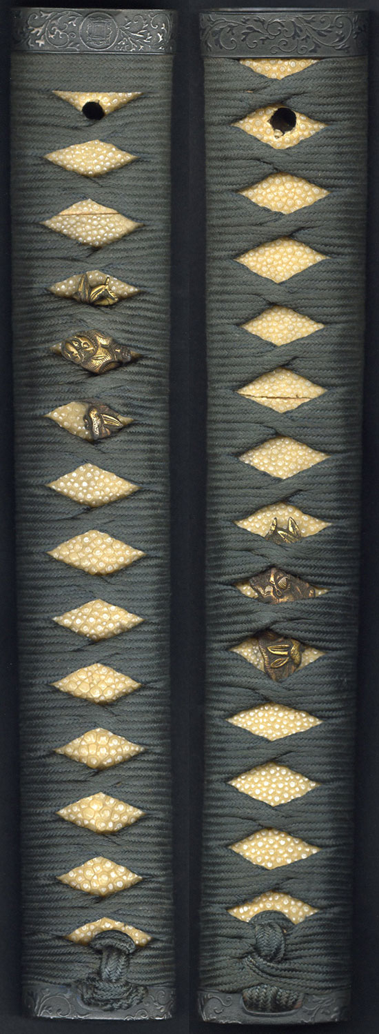 菊紋 備中守橘康廣・菊紋 丹波守吉道（黒ロー鞘大小拵付） Bicchunokami Tachibana Yasuhiro Tanbanokami Yoshimichi - Photo 29