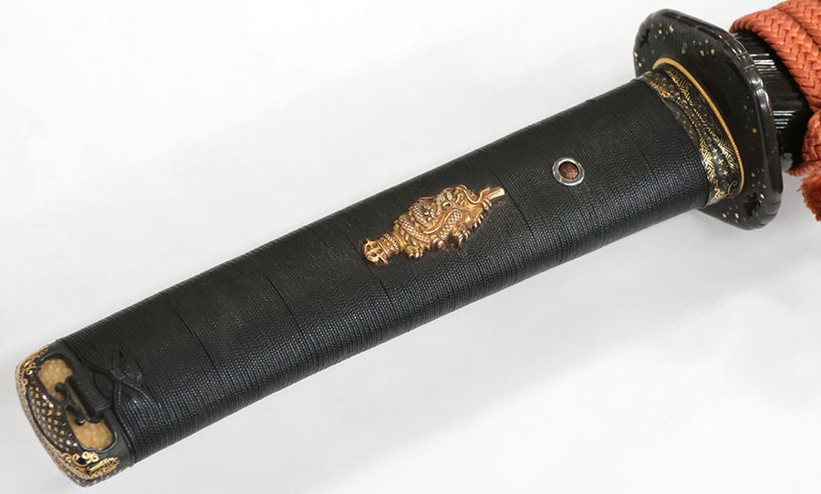 無銘 文珠（二代南紀重国）（金無垢龍図目貫付16弁菊花紋突兵小尻金具付突兵拵付） Monju Shigekuni - Photo 22