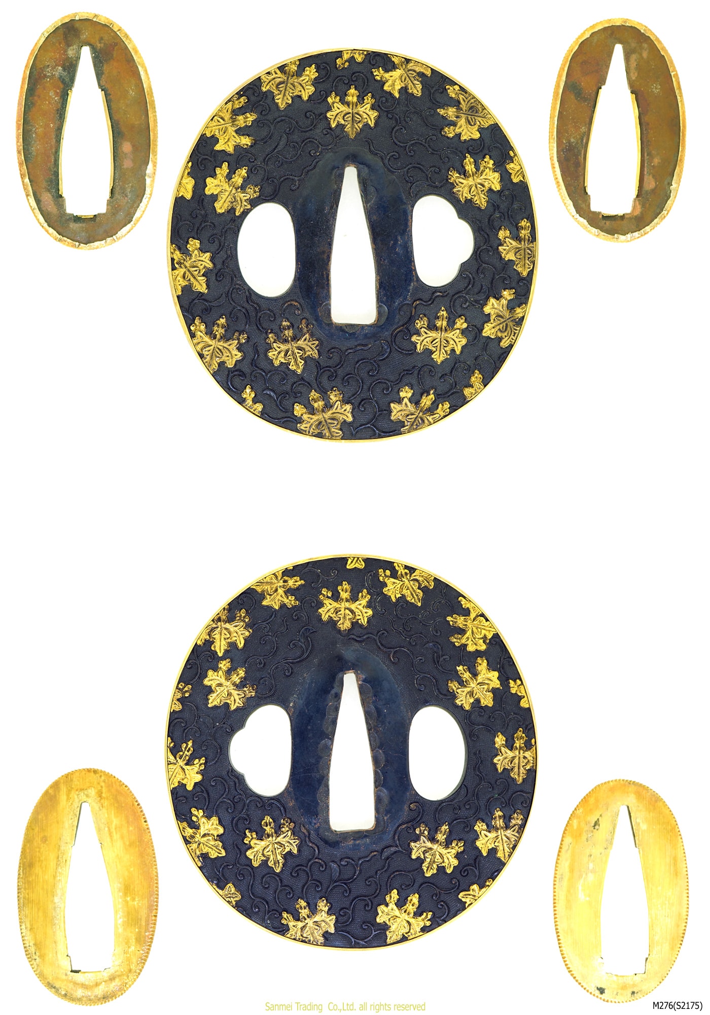 Katana signed Kawachi-no-kami KUNISUKE with) Black lacquered notches carved scabbard Uchikatana Koshirae - Photo 6