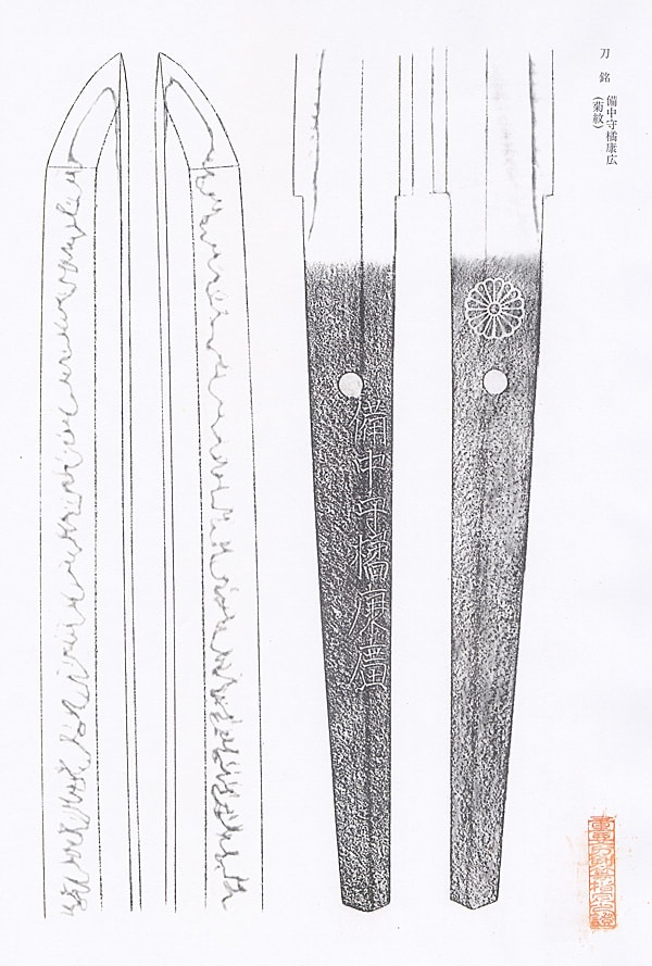 備中守橘康廣(摂津) (菊紋) (第42回重要刀剣) - Photo 25