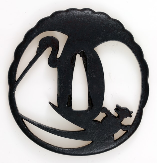 鐔 西垣 鶴亀透図