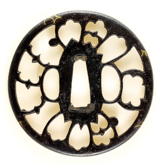 No.F00279 鐔 勘四郎 花弁抱茗荷雁金図 - Photo 2