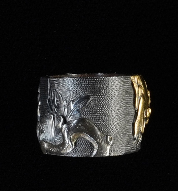 縁頭 : 牡丹獅子図 銘 房高 - Photo 7