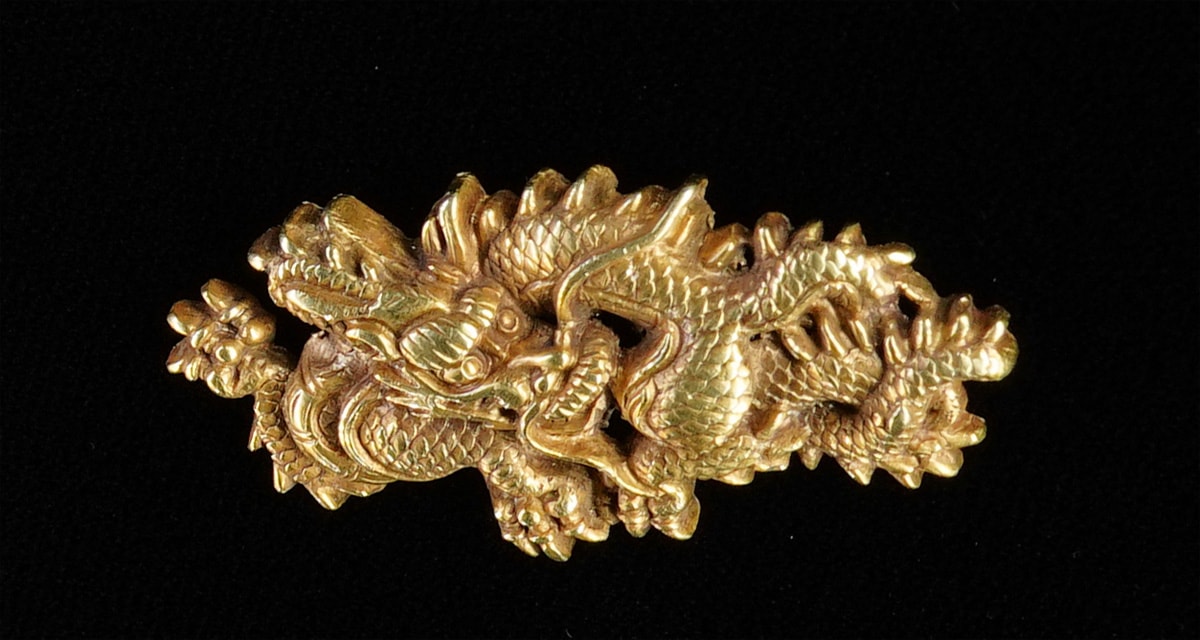 目貫: 這龍図(金無垢)無銘 古後藤 - Photo 6