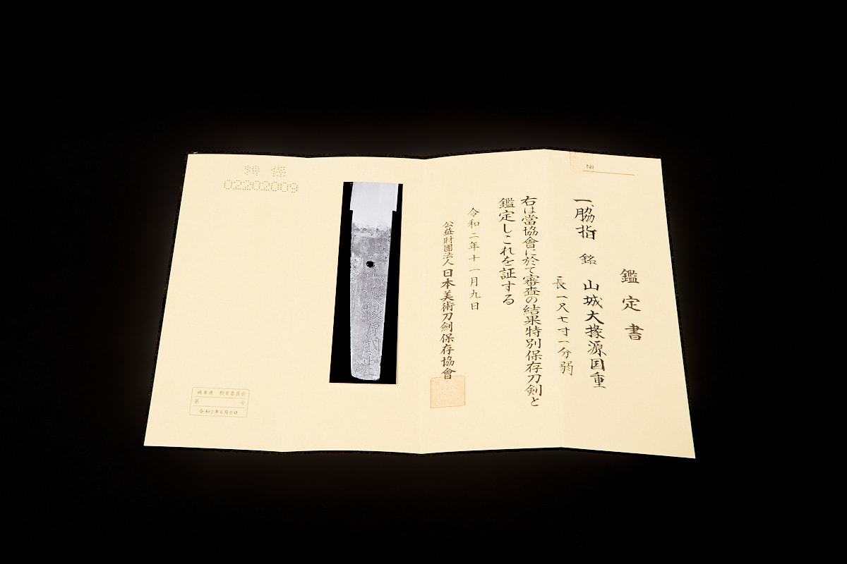 01-3025 山城大掾源國重(白鞘)脇差 (日刀保・特別保存) - Photo 11