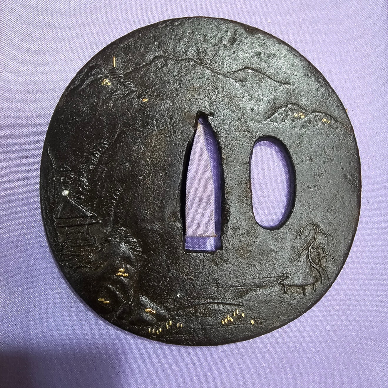 03-505 五車座唐人図 丸鍔 - Photo 2