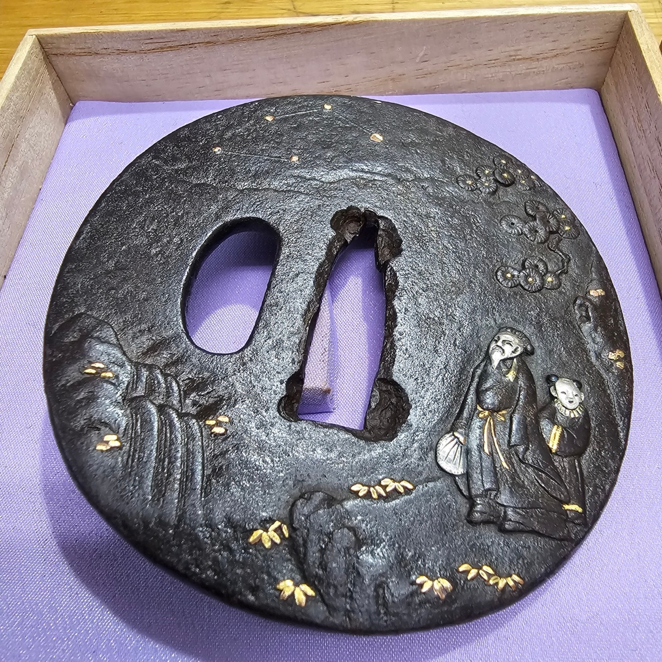 03-505 五車座唐人図 丸鍔 - Photo 4