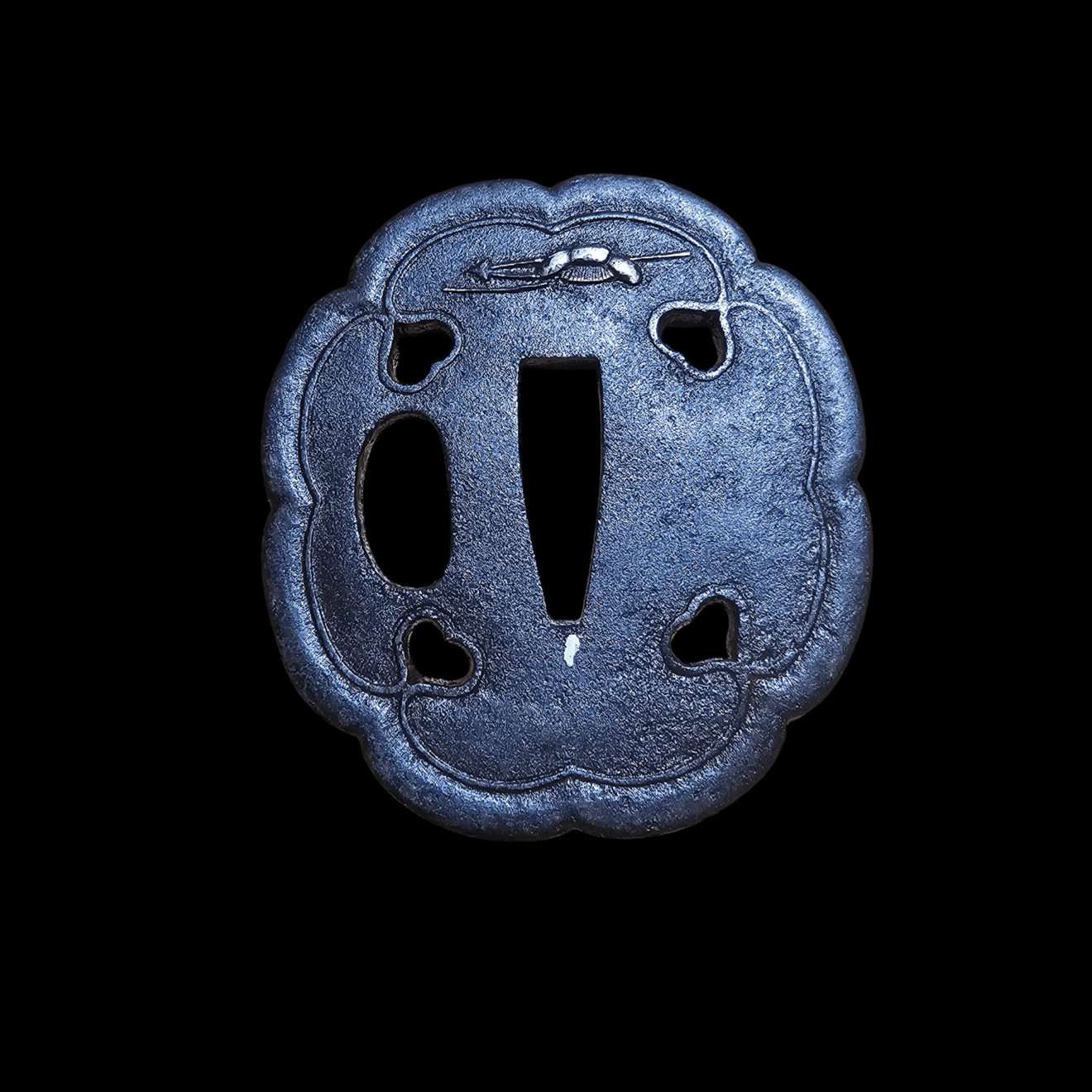 03-517 花図 太刀鍔 - Photo 2