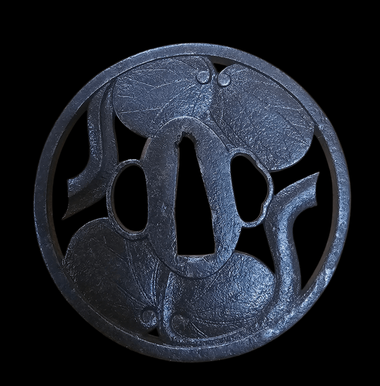 03-552 葵葉図 越前記内 鍔 - Photo 2