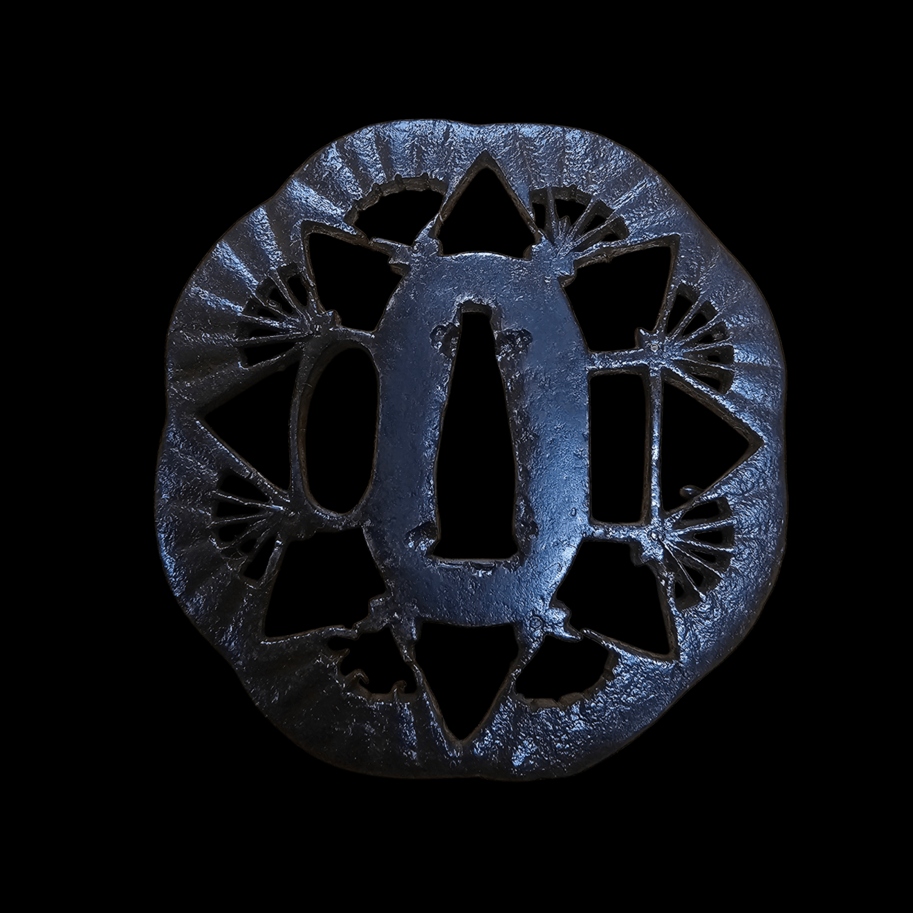 03-556 八方扇図 鍔 - Photo 2