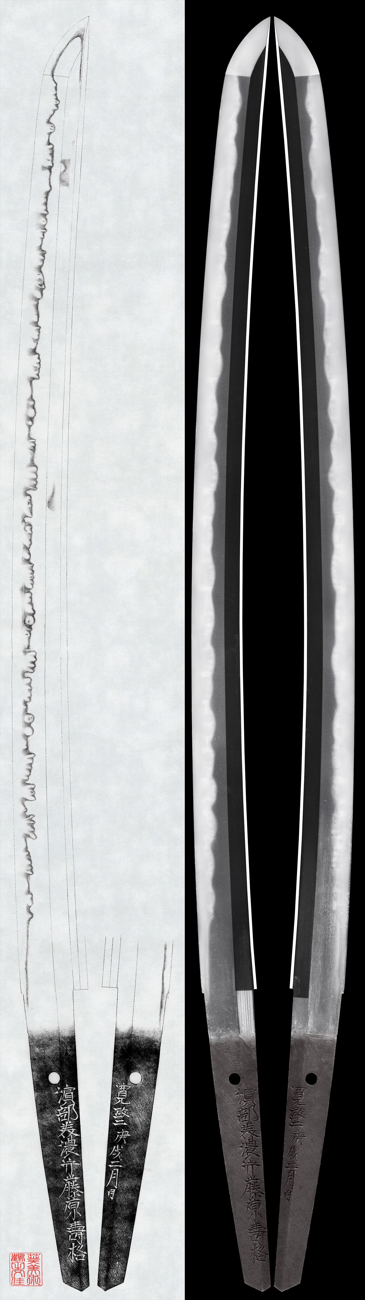 Wakizashi: Hamabe Minono kami Fujiwara Jukaku Kansei 2 Kanoe-Inu 2 Gatsu Hi(February 1790)(NBTHK Tokubetsu Hozon Token)