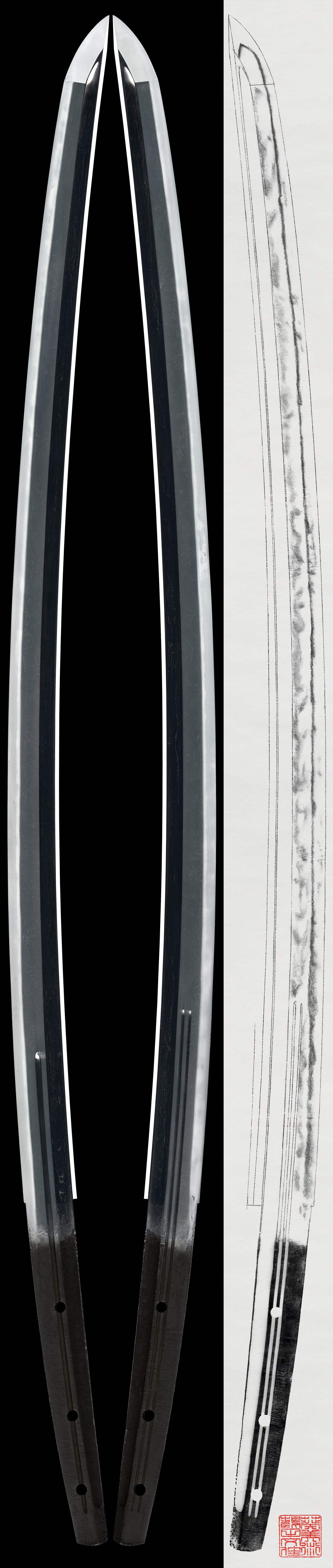 Katana :Mumei (Unju)(NBTHK Tokubetsu Hozon Token)(Copy of NBTHK Tokubetsu Kicho Paper)(Origami)