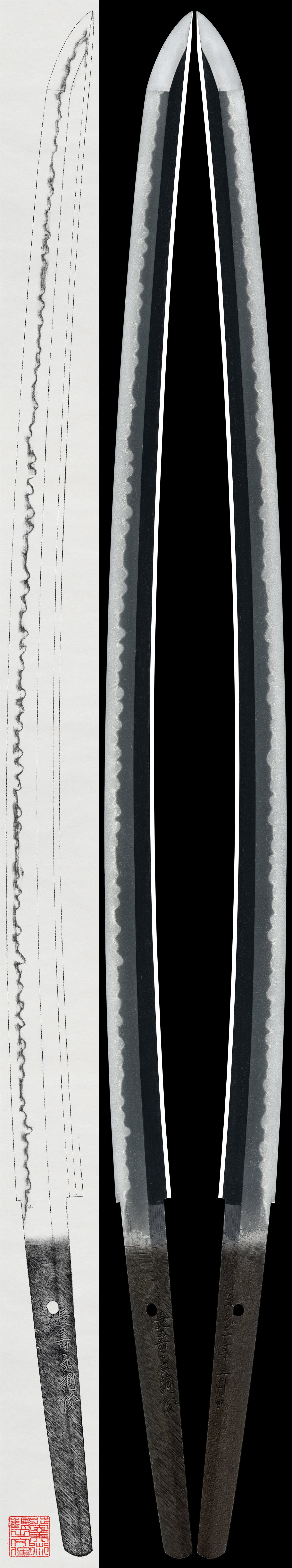 Katana: Chōjusai Tsunatoshi (1863)(NBTHK Tokubetsu Hozon Token)