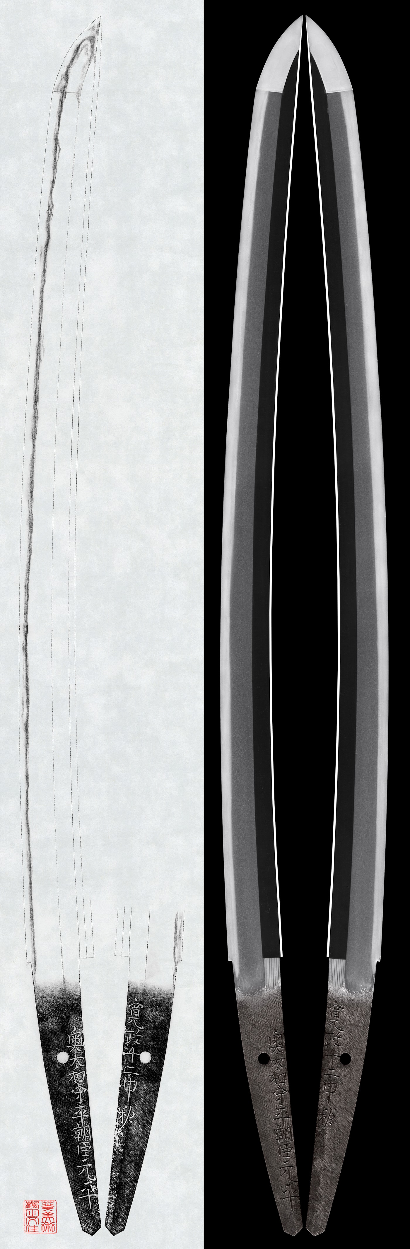 Wakizashi:Oku Yamato no Kami Taira Ason Motohira Kansei 12 Nen Saru Aki (Autumn 1800)(NBTHK Tokubetsu Hozon Token)