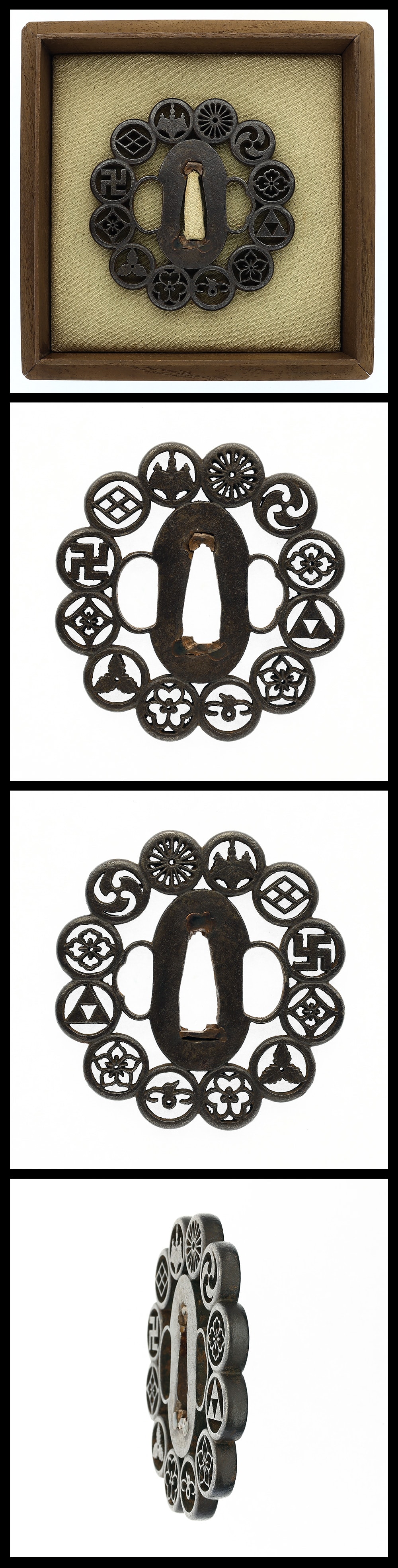 Tsuba - Tokuho - 作 林派 - 鍔:無銘(林)家紋散図