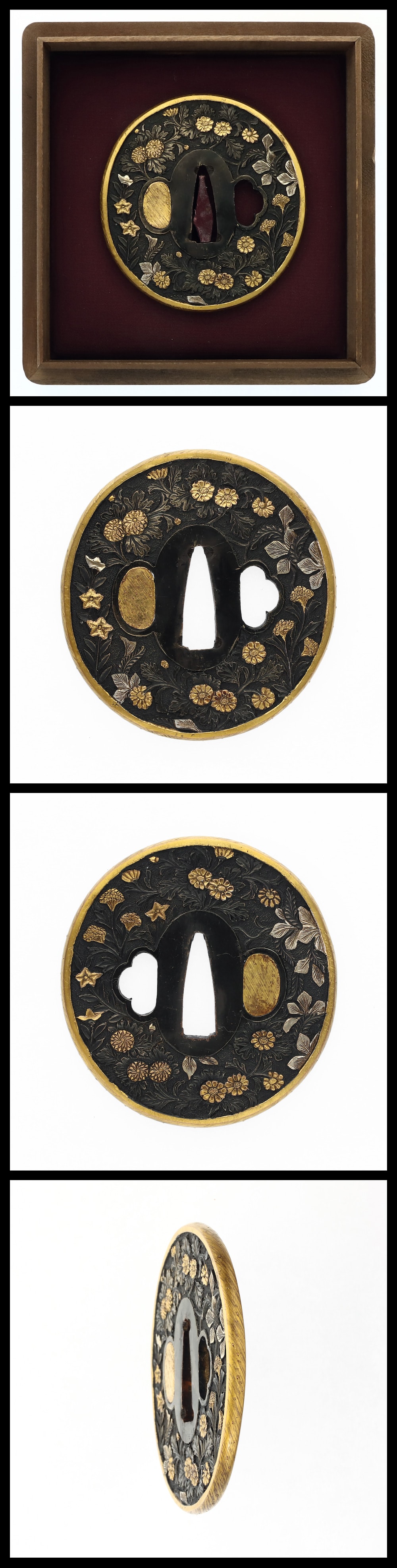 Tsuba: Mumei(Unsigned) Chrysanthmum
