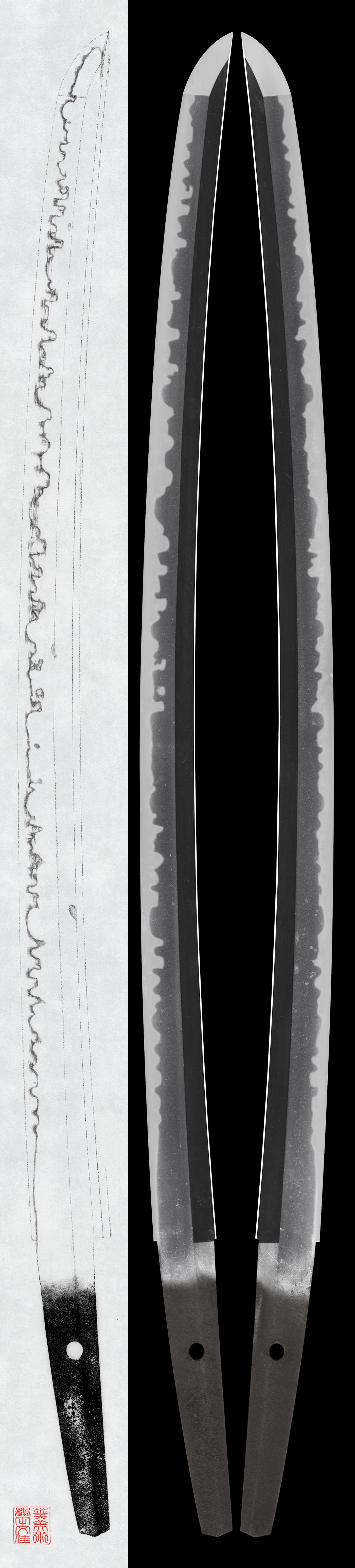 Wakizashi:Mumei (Attributed to Hōki no Kami Hirotaka) 無銘(伯耆守汎隆) (NBTHK Hozon Token)