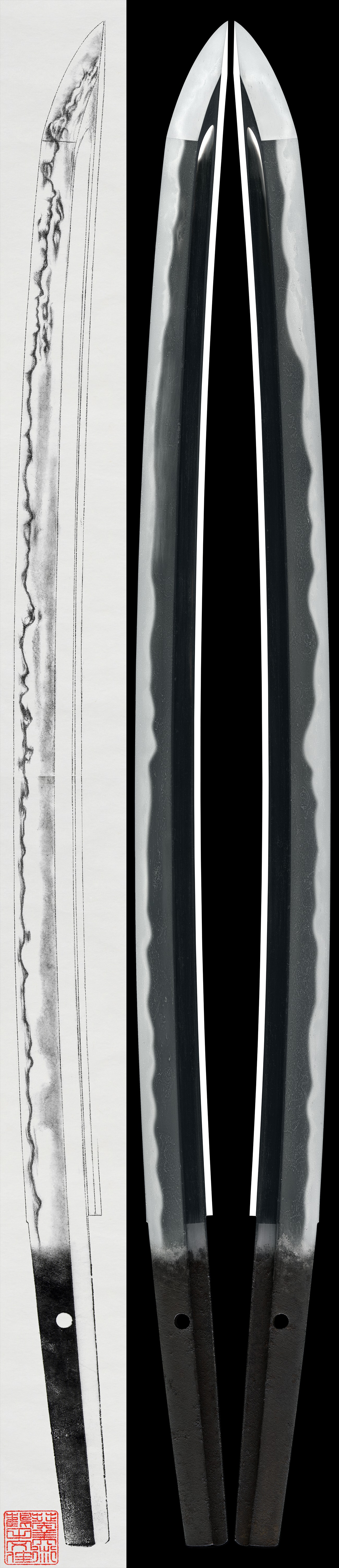 Wakizashi: Mumei(Unsigned) (Den Naoe Shizu 伝 直江志津) (NBTHK Tokubetsu Hozon Token)