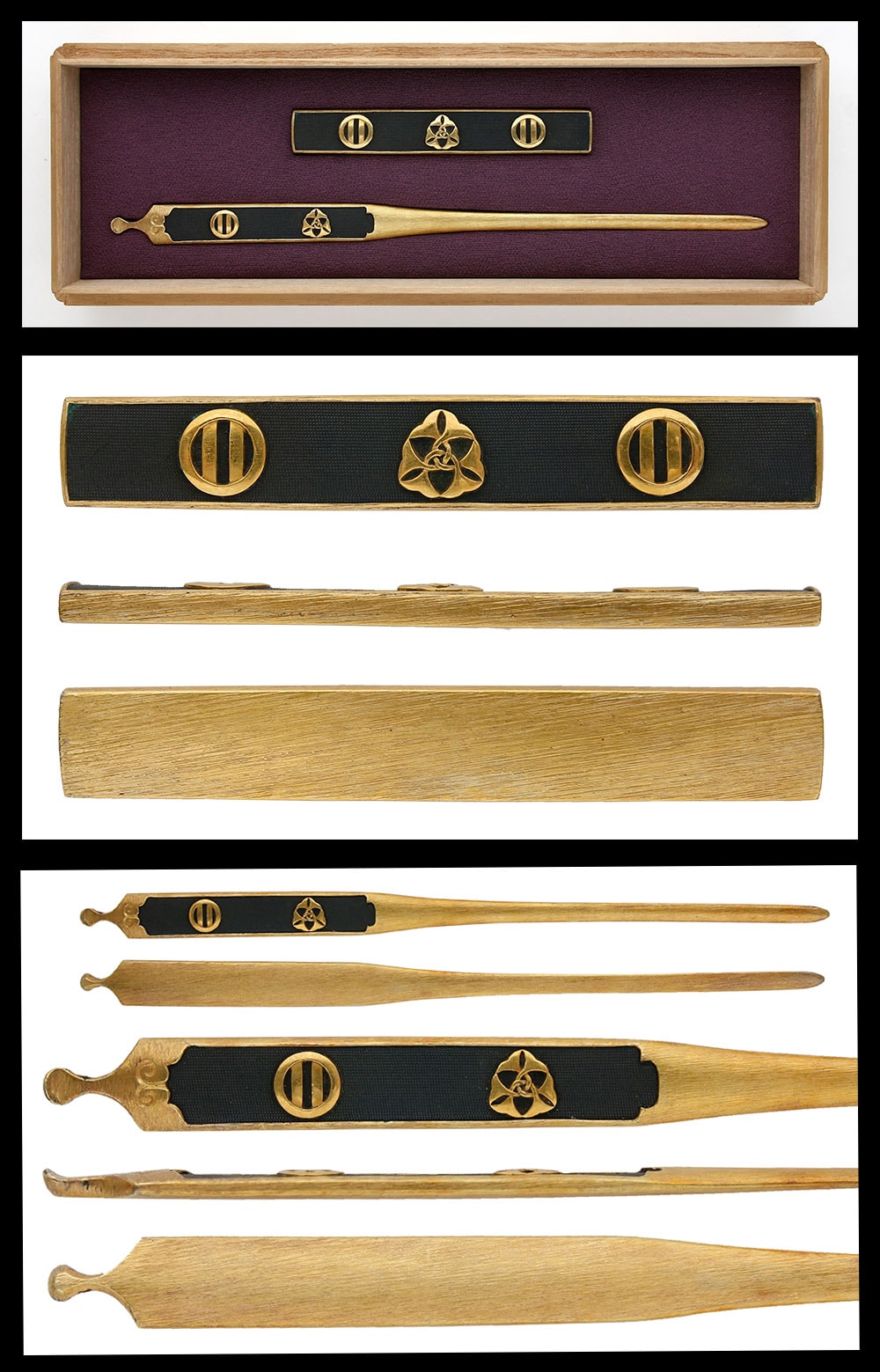 Set of Tosogu: Nitokoromono Mumei(judged as Kyo Kinko)(Kogai, Kozuka)(NBTHK Hozon Tosogu)