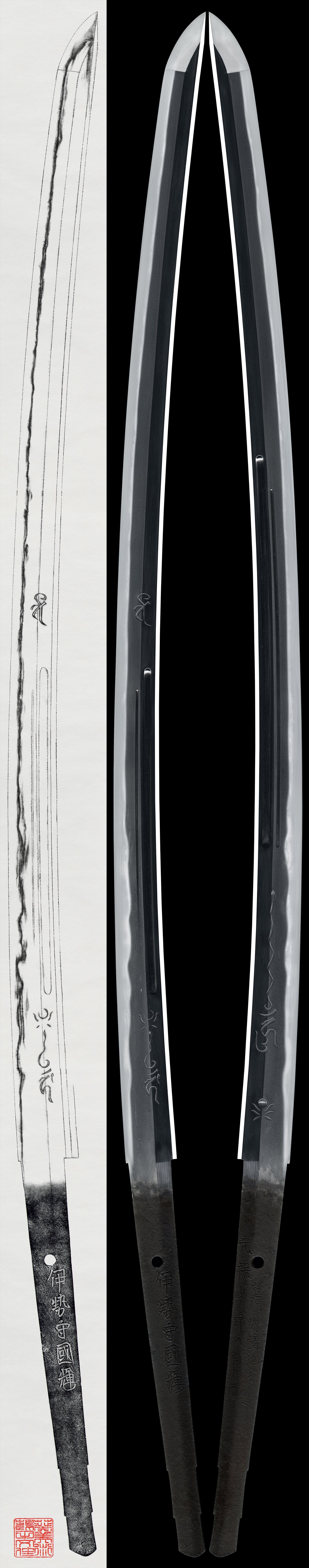 Katana: Ise no Kami Kuniteru(1697)(NBTHK Tokubetsu Hozon Token)