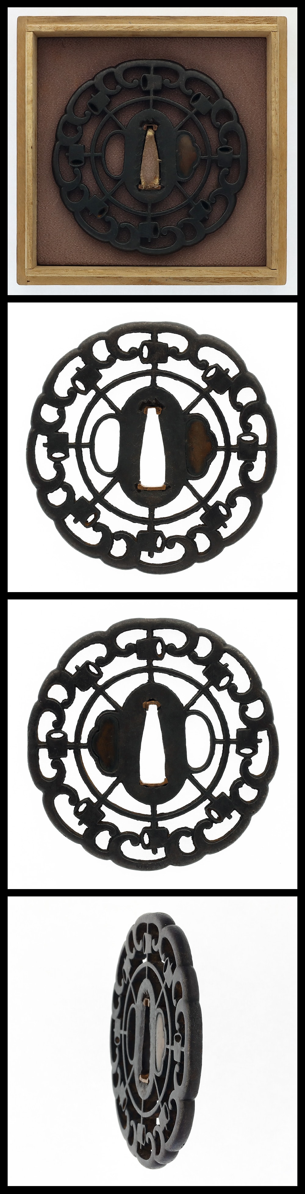 Tsuba:Mumei(unsigned)(Kyo-sukashi)(NBTHK Hozon tosogu)
