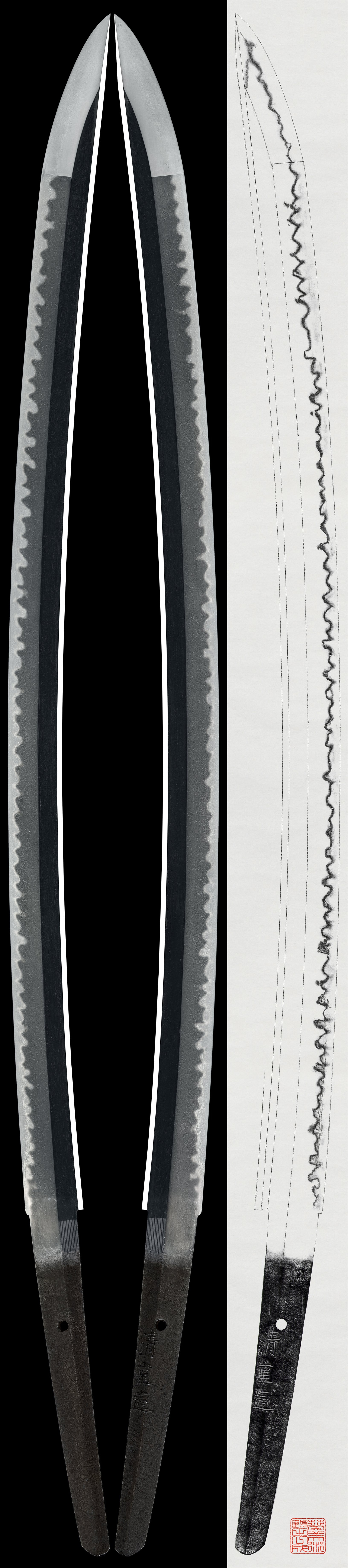 Katana: Kiyoshige Zou(Shinshinto period, province unknown)(NBTHK Hozon Token)