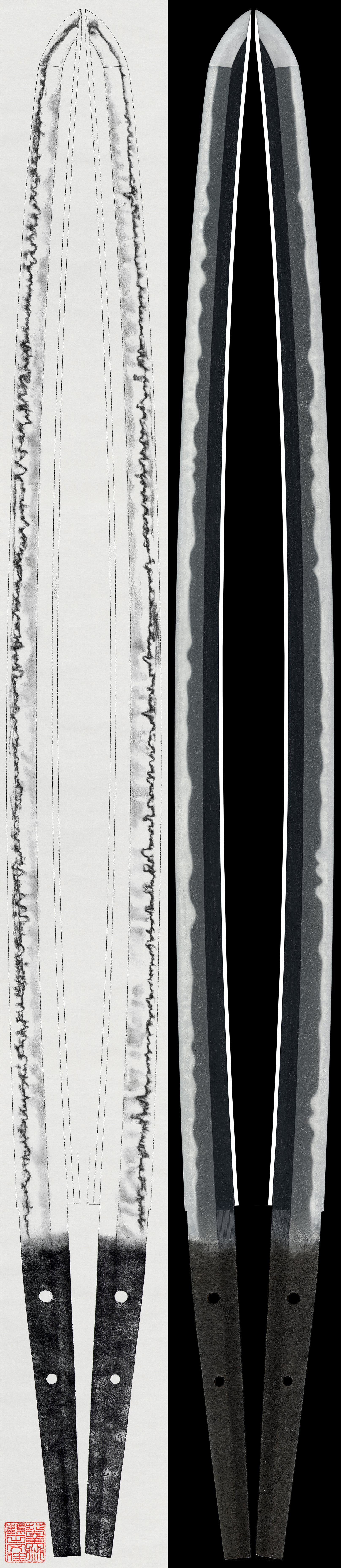 Katana: Mumei (Unsigned) (Hatakeda Sanemori) (12th Session Juyo Token)