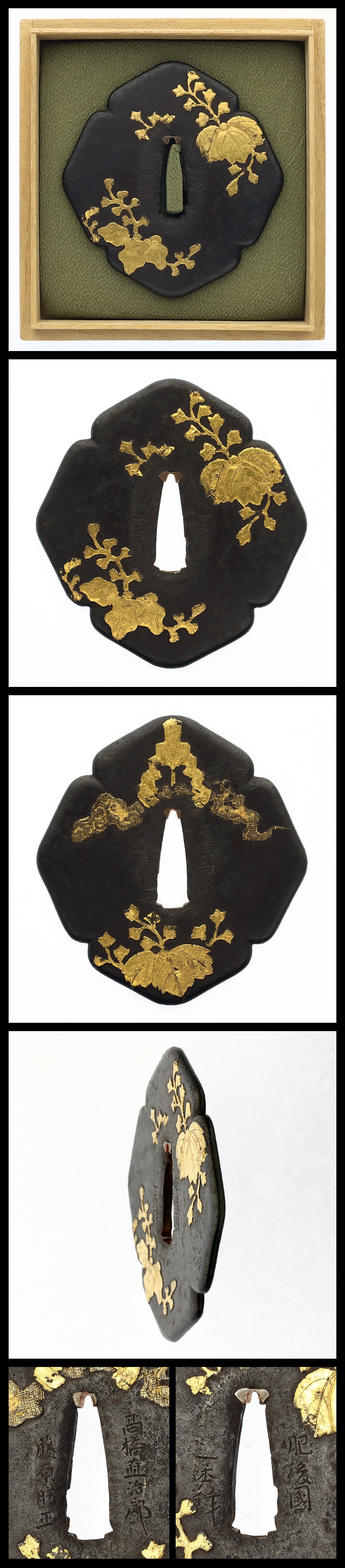 Tsuba: Takahashi Naojiro Fujiwara Katsumasa Higo no Kuni – Kazuhide saku