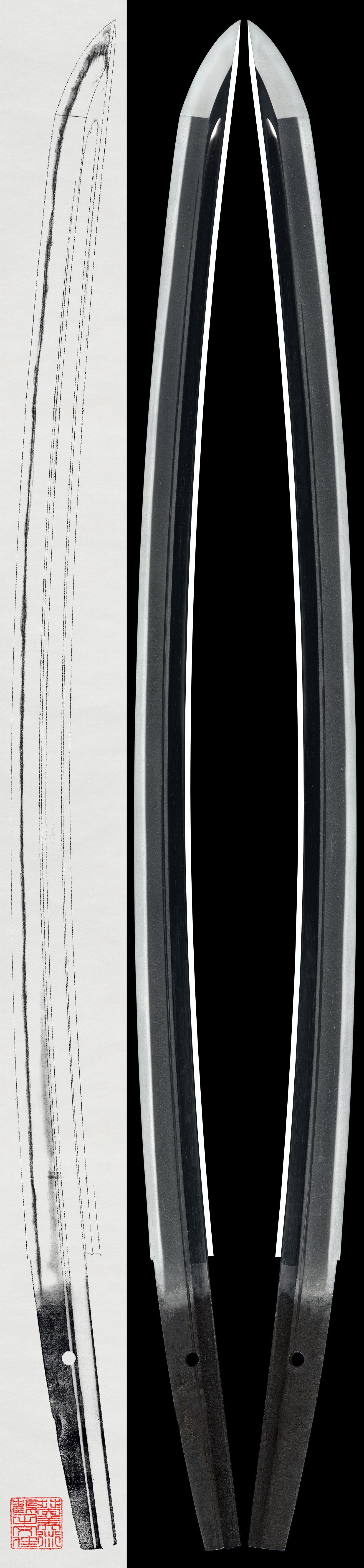 Wakizashi: Mumei (Unsigned) (Den Echizen Rai) (NBTHK Tokubetsu Hozon Token)