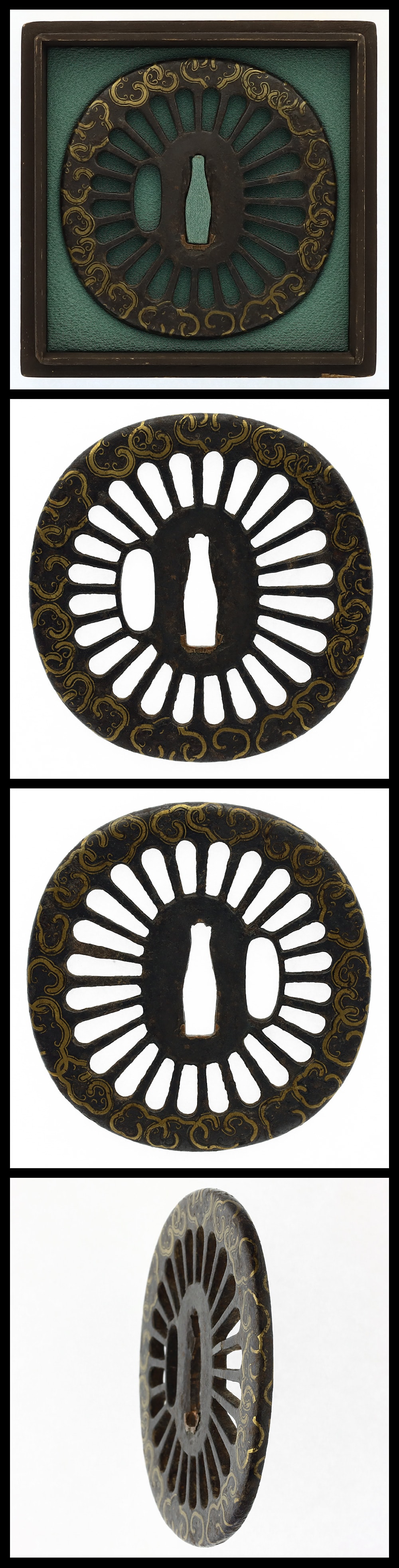 Tsuba: Unsigned brass inlay