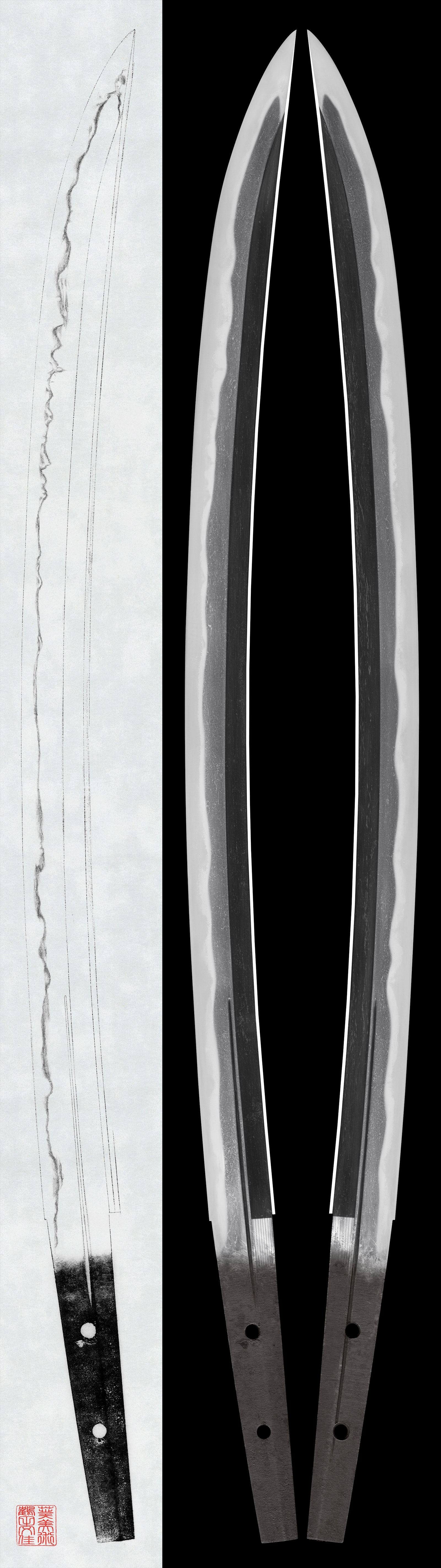 Wakizashi - Hozon - by Ujifusa School - Mumei (Unsigned) Ujifusa