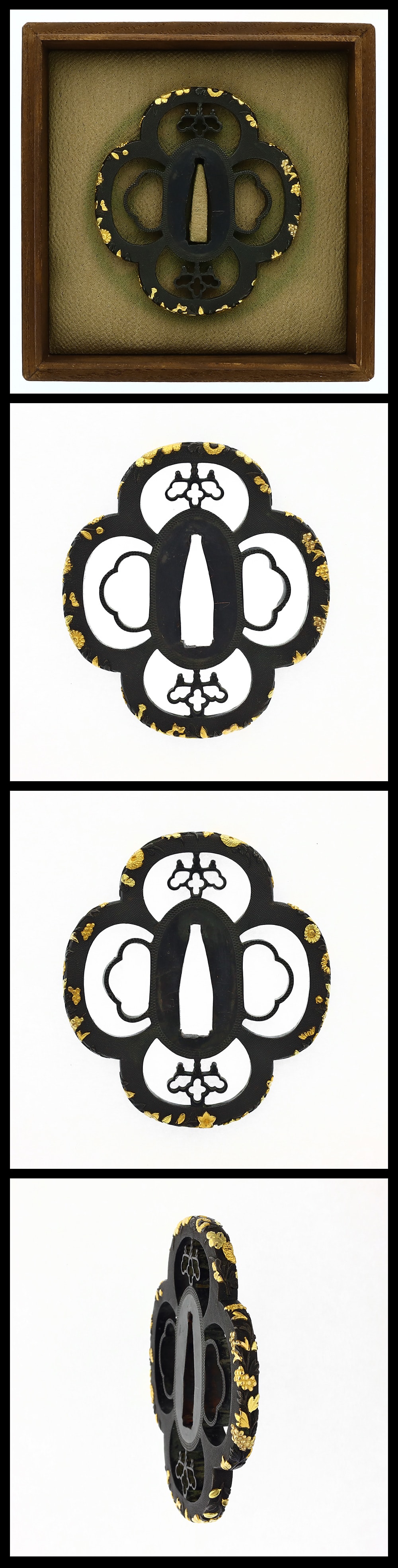 Tsuba: Unsigned (Mino School):Openwork Design of Paulownia Crests and Autumn Grasses (Tokubetsu Hozon Tosogu)