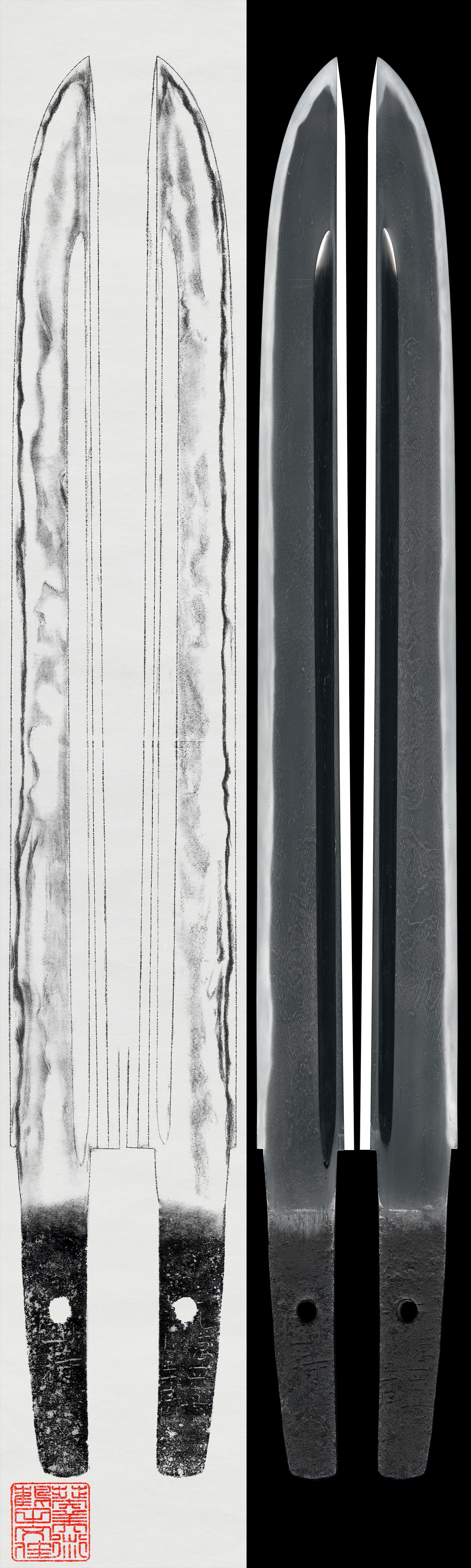 Wakizashi - Tokuho - by Enju Kunitoki - 脇指:國時(延寿)元徳四年■月日(1332年)(日本美術刀剣保存協会 特別保存刀剣)(鑑定小柄付)