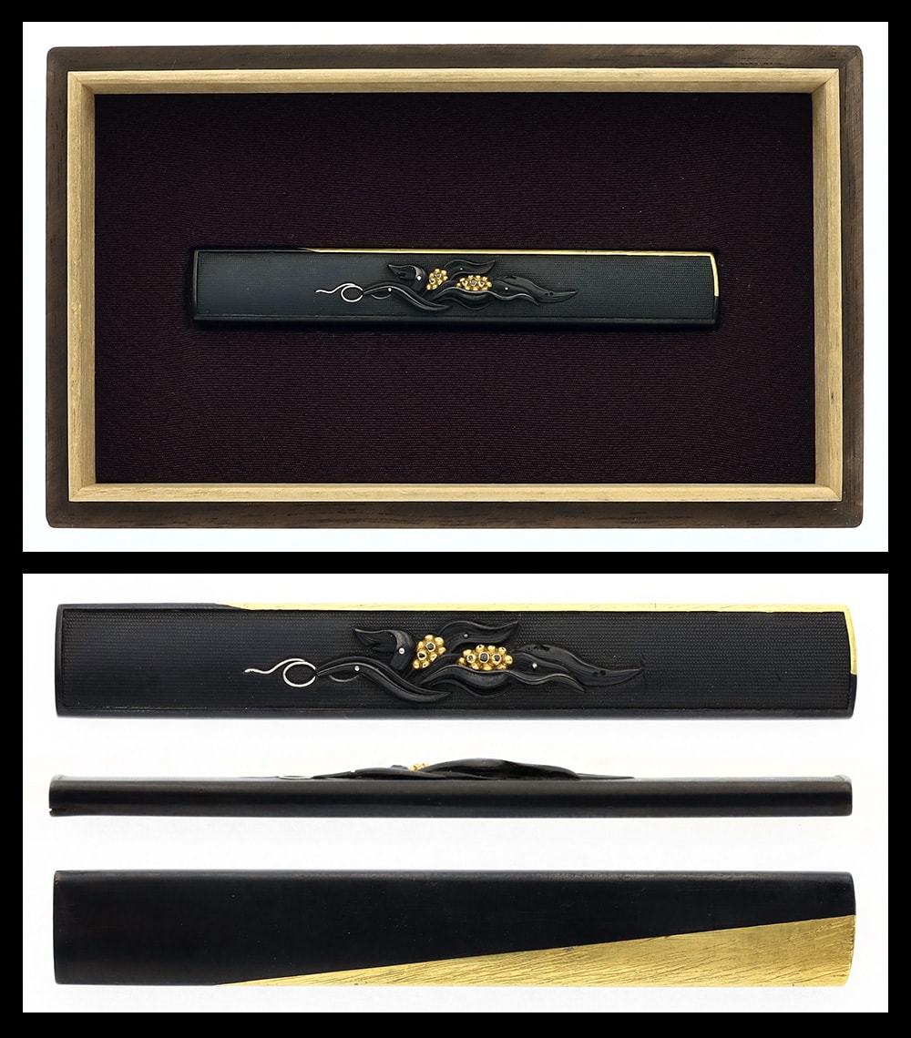 Kozuka - Tokuho - by Goto School - Mumei (Goto) - Design of Omoto (Rohdea japonica)