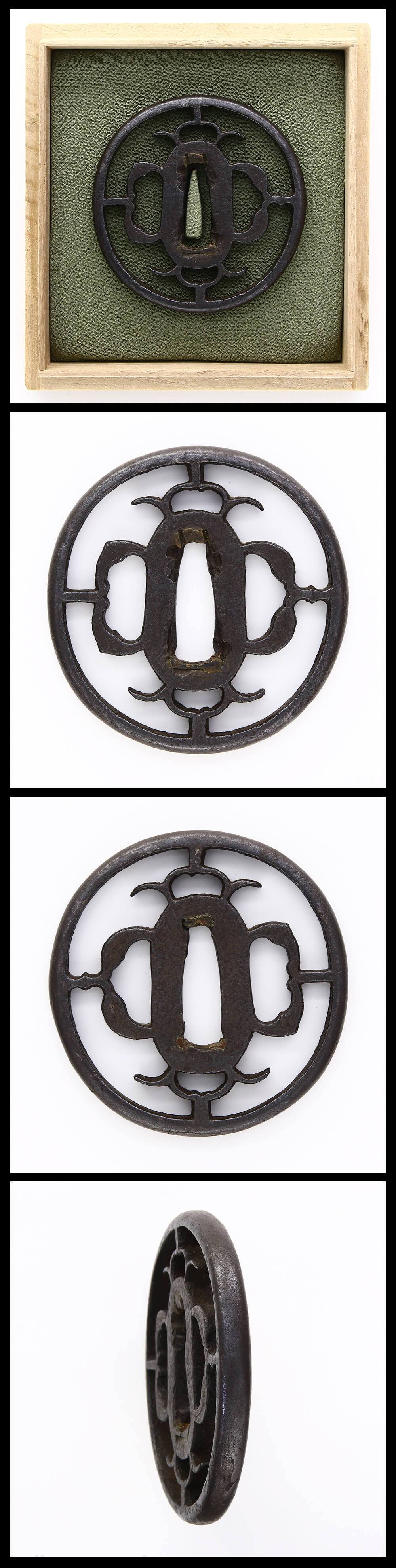 Tsuba:mumei (Shoami) flower graphic(NBTHK Hozon Tosogu)