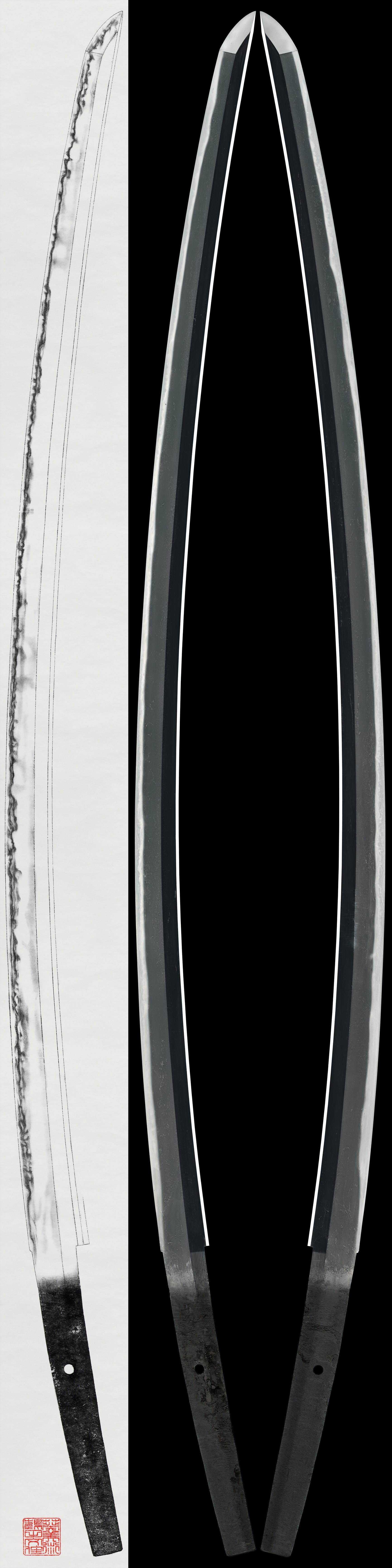 Tachi:Mumei(Unsigned) (Kashu Ietsugu, around the Oei era) (NBTHK Hozon Token)