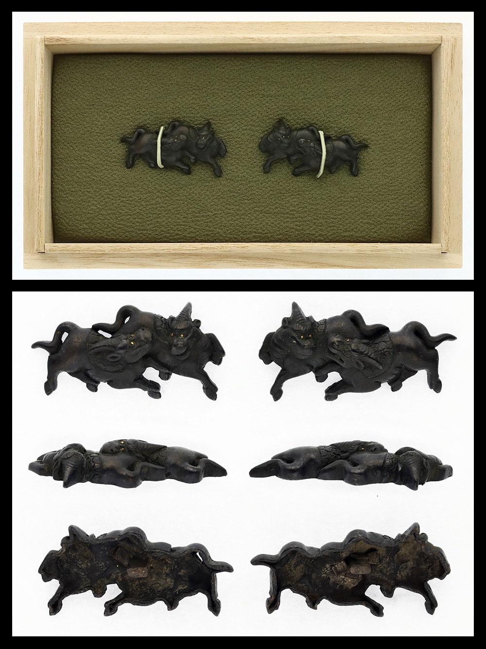 Menuki: Mumei(Unsigned)(Kyo-kinko)(NBTHK Hozon Tosogu)