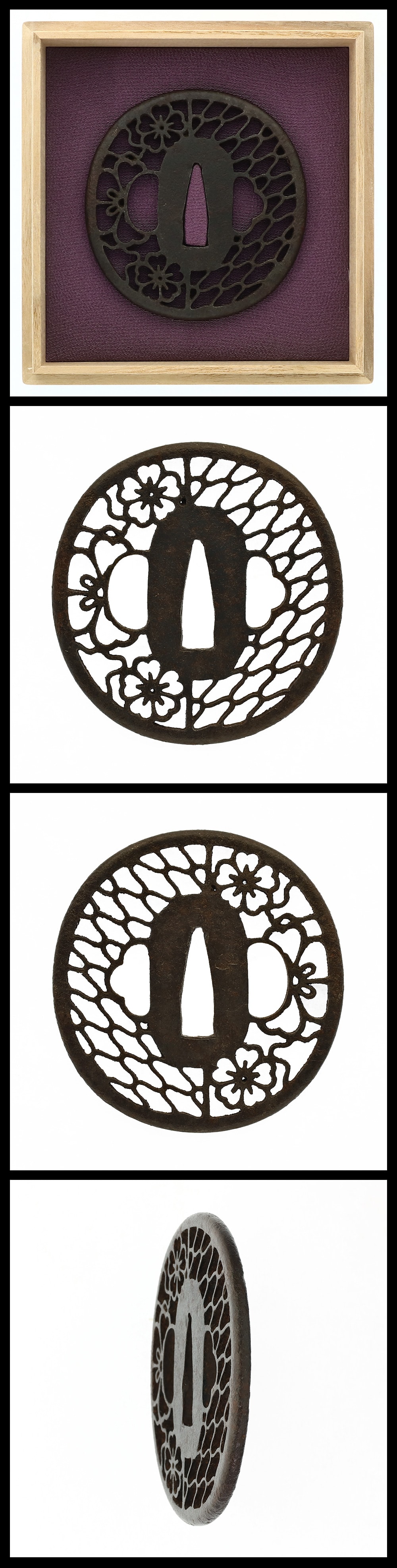 Tsuba: Mumei (Unsigned) :Cherry Blossom Openwork