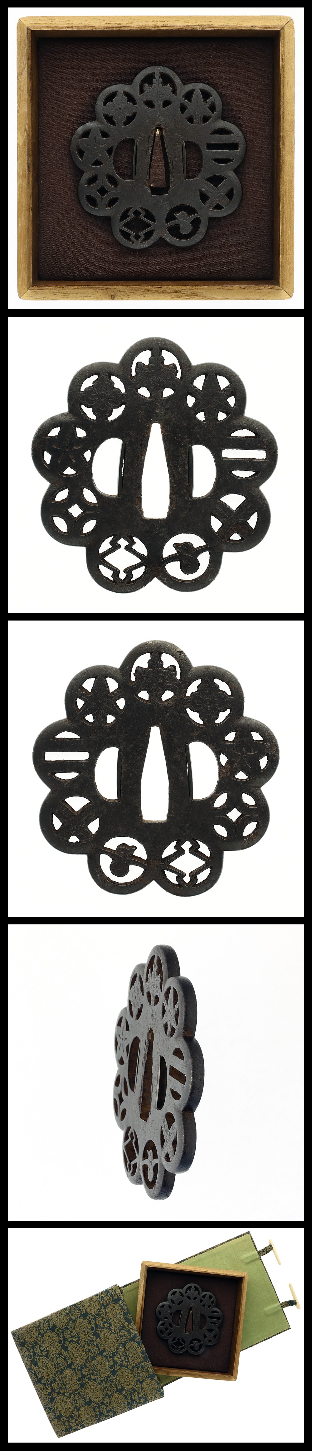 Tsuba:Unsigned (Hayashi School) (Openwork Design of Samurai Crests) (Tokubetsu Hozon Tosogu)