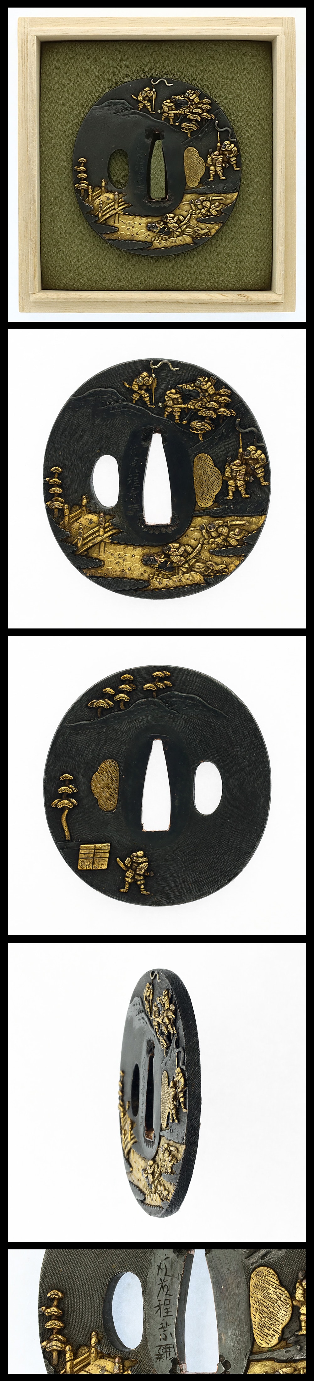 Tsuba: Gotō Jōjō (kaō) 後藤程乗(花押):Warrior (Musha)(Consignment sale)