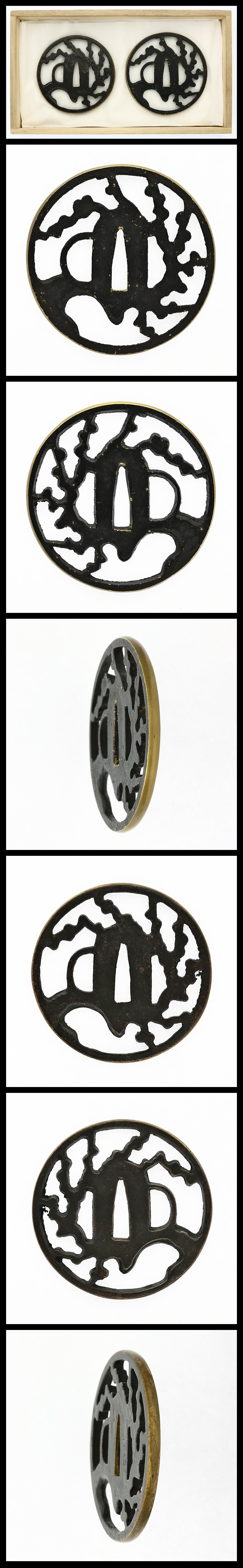 Daisho Tsuba: Mumei, plum-tree design