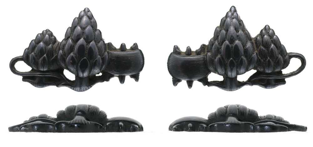 Menuki - Tokuho - by Goto School - Miwa Design (Mumei, Goto, Momoyama)