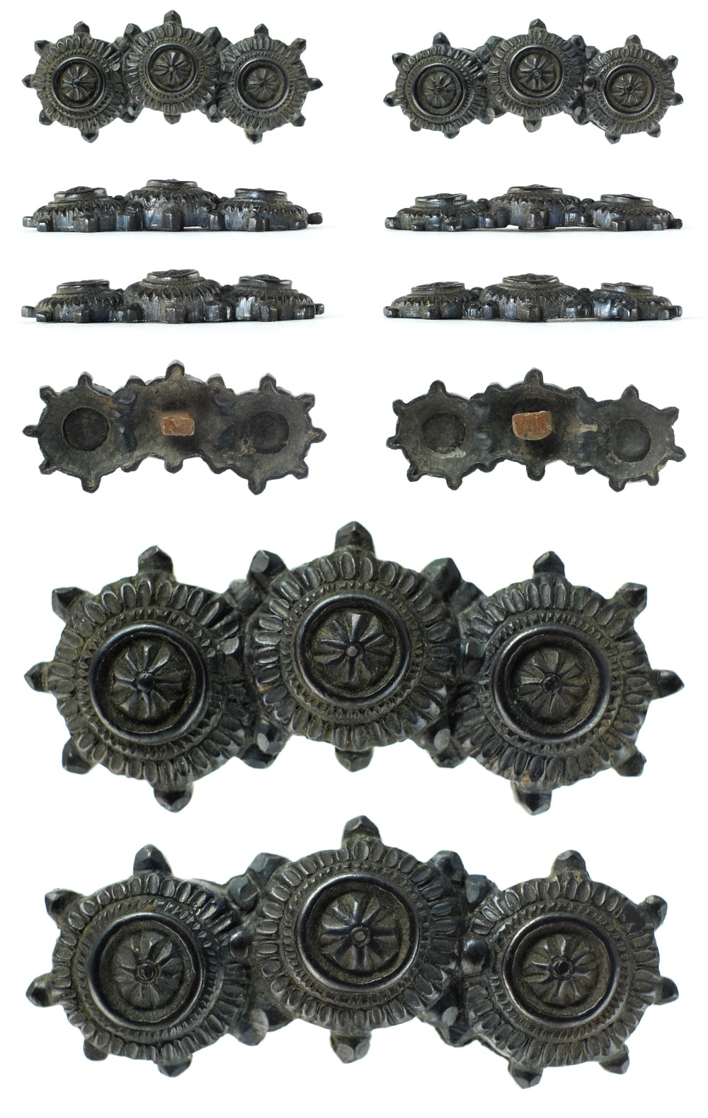 Menuki - Tokuho - Wheel Pattern (Mumei, Ko-Kinko)