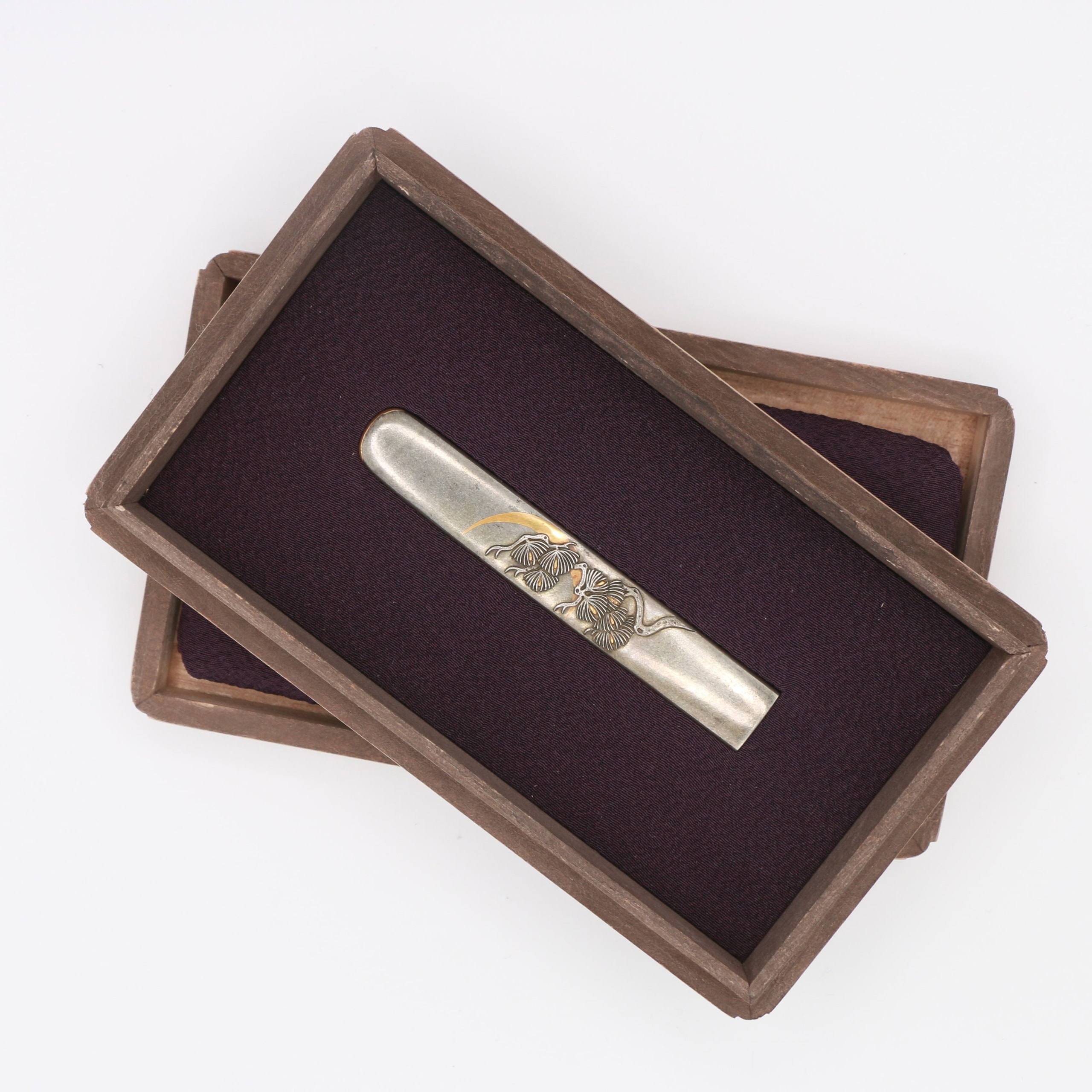 Kozuka - Tokuho - by Yoshichika - Kozuka with Pine and Moon Design by Yoshichika