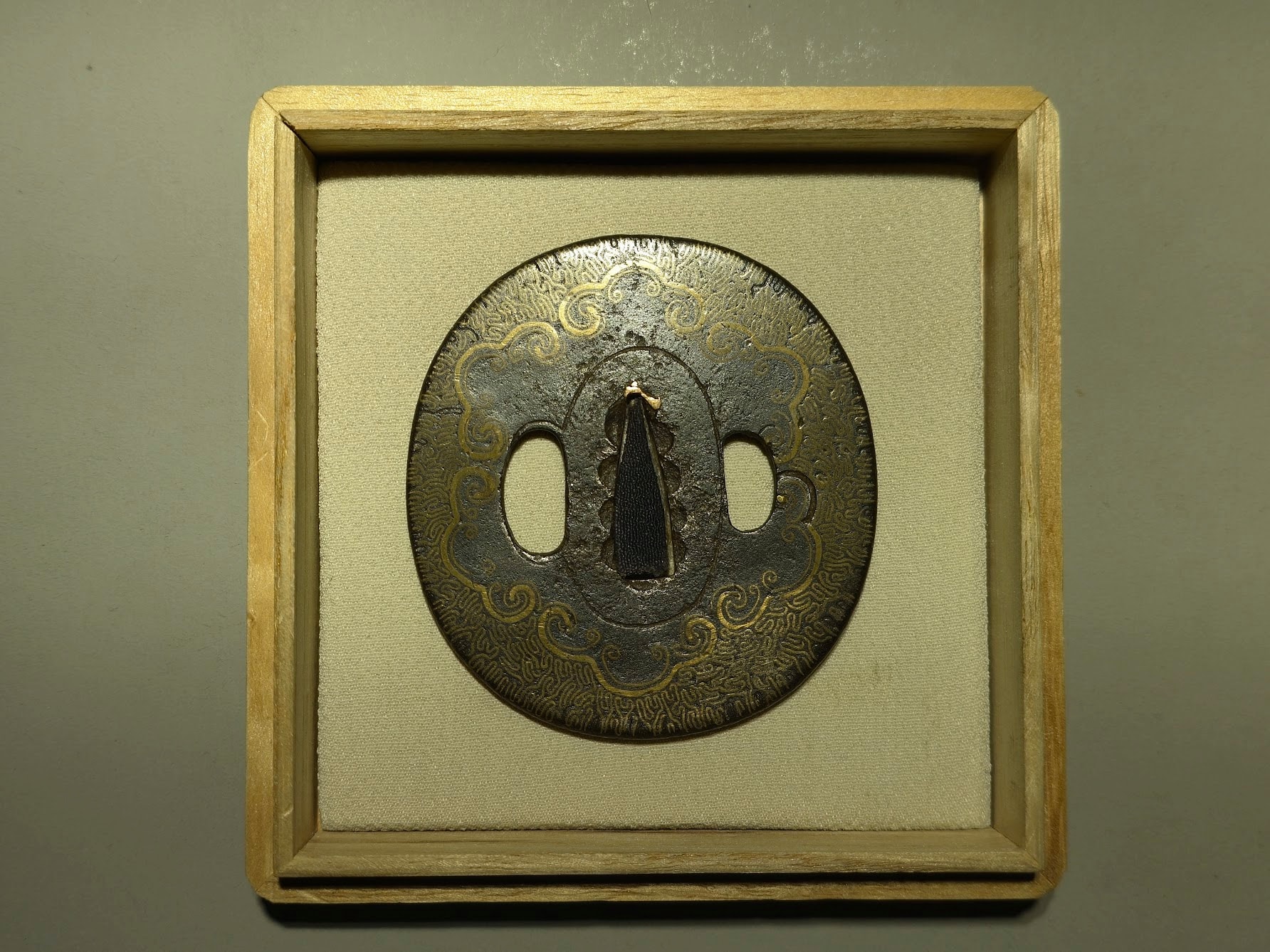 Fine brass inlayed Heianjo Tsuba